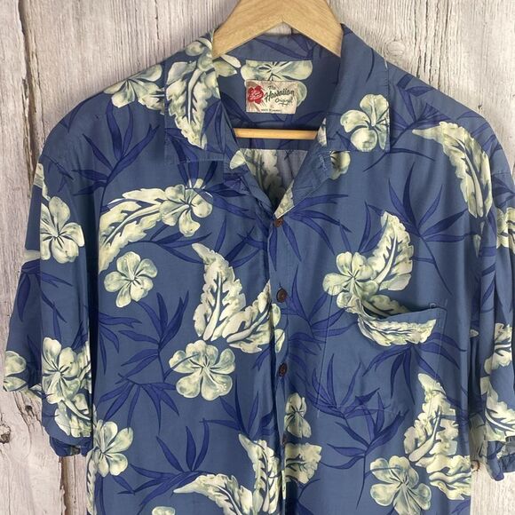 Hilo Hattie The Hawaiian Shirt Classic Button Down Blue Size XL E - Picture 2 of 7